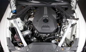 Kia Stinger Performance Air Intake - K&N Engineering - Typhoon Short Ram - Silver - `18-`20